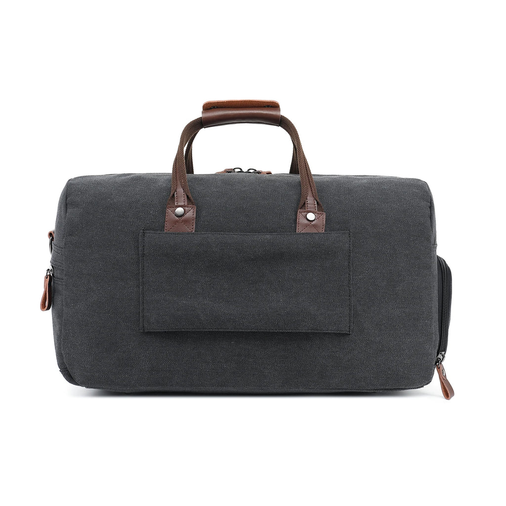 Sac polochon homme marron en nylon Oxford avec compartiment à chaussures