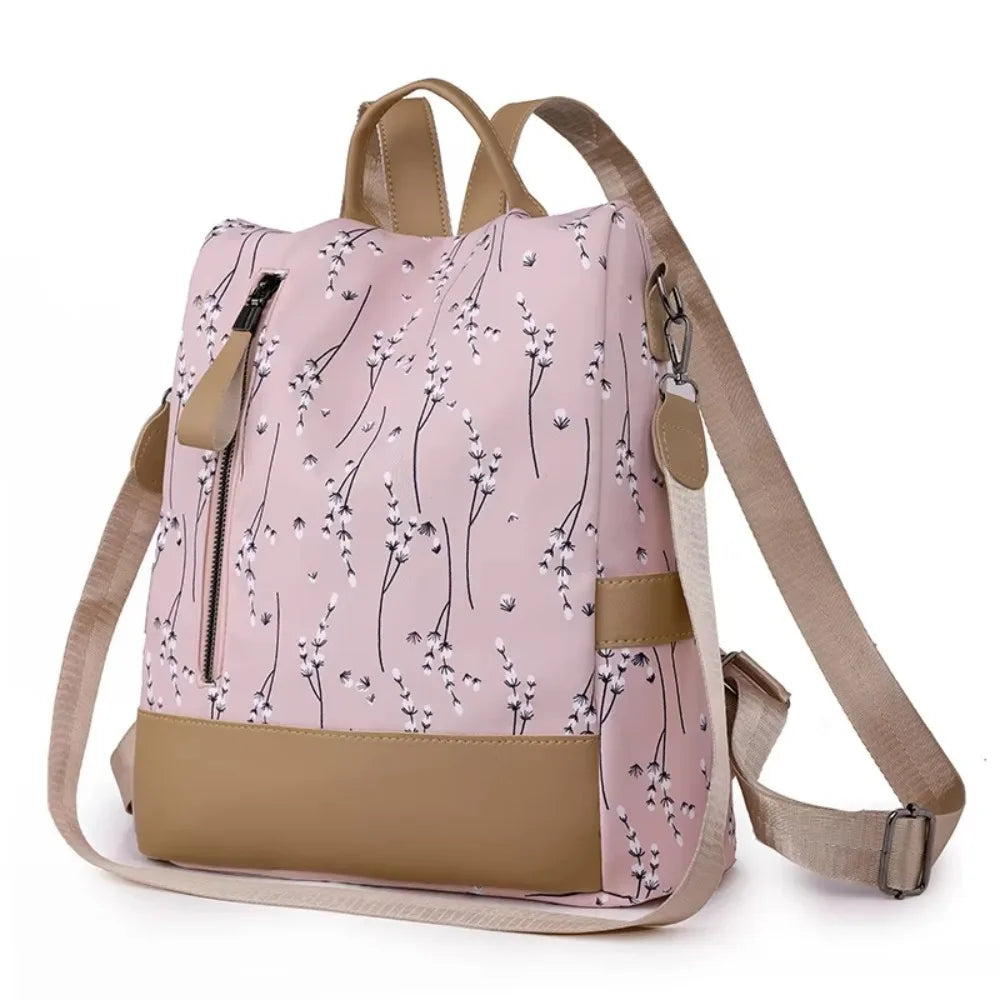 Sac À Dos Toutes Saisons Imprimé Floral En Tissu Oxford