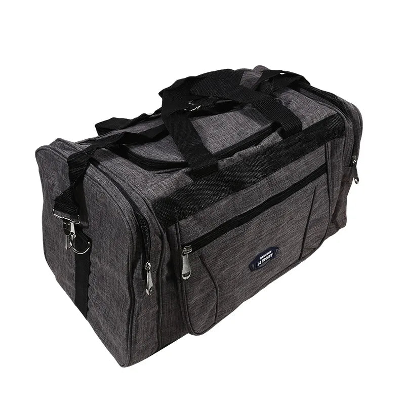 Sac polochon homme imperméable en tissu Oxford gris grande capacité