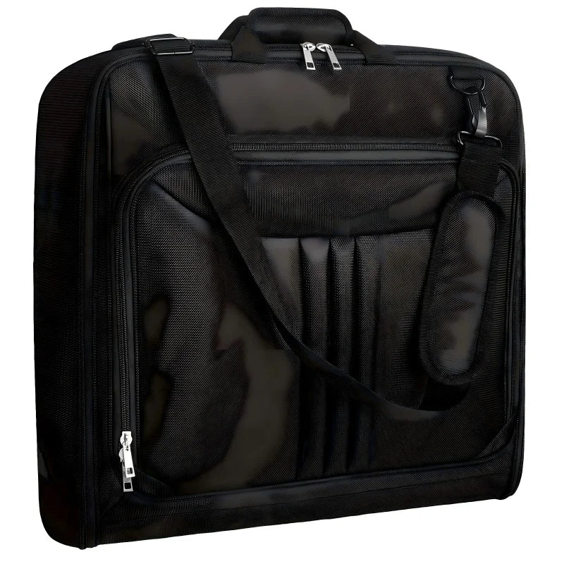 Housse à vêtements pliable noire en tissu Oxford pour voyage d'affaires