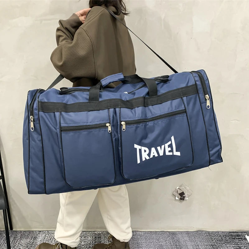 Sac de voyage pliable imperméable 80 L en nylon noir