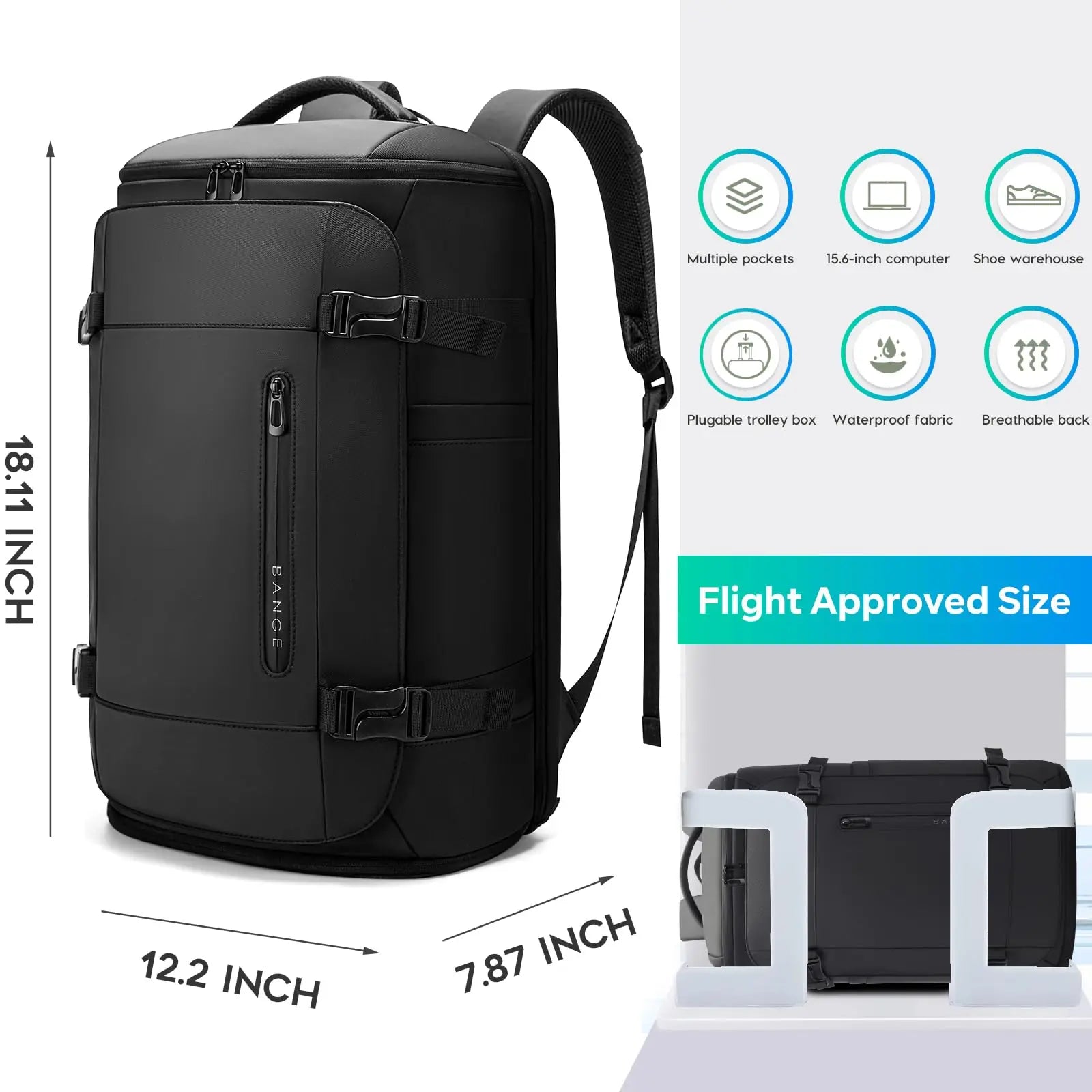 Sac À Dos Oxford Grande Capacité Compartiment À Chaussures
