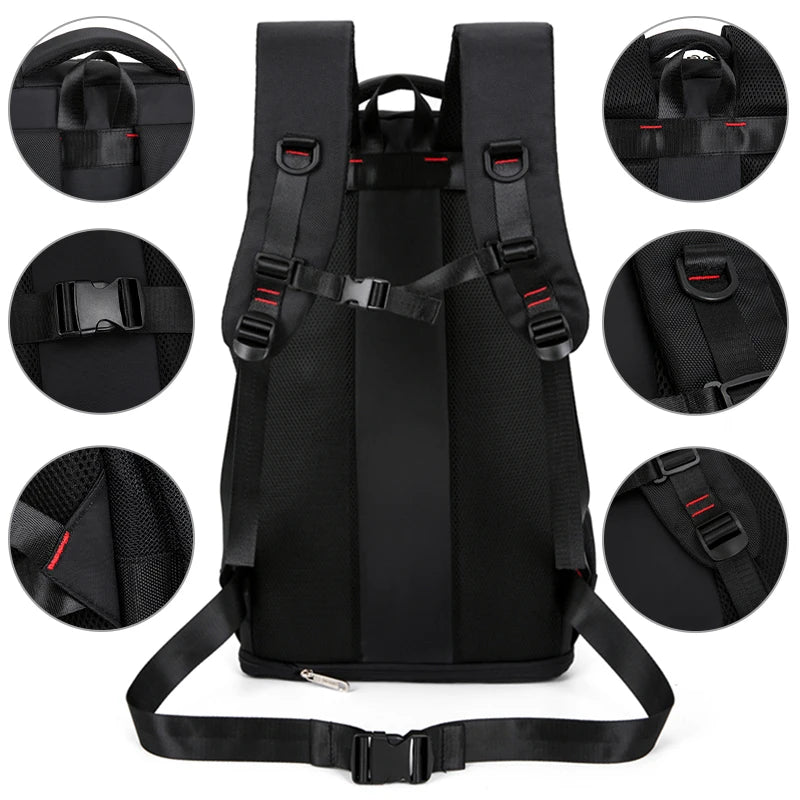 Sac À Dos De Voyage Noir 90 L En Nylon, Unisexe