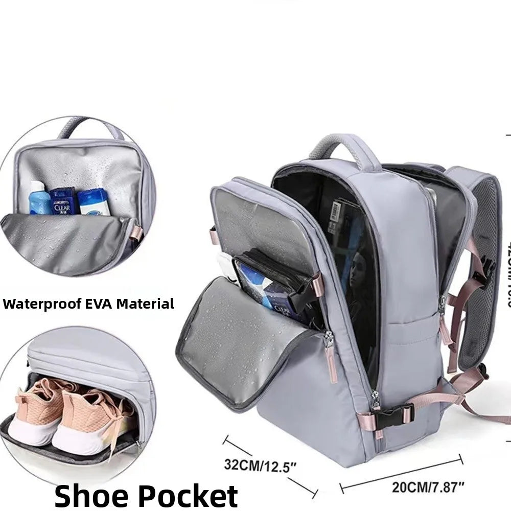 Sac À Dos De Voyage Avec Port USB Imperméable En Tissu