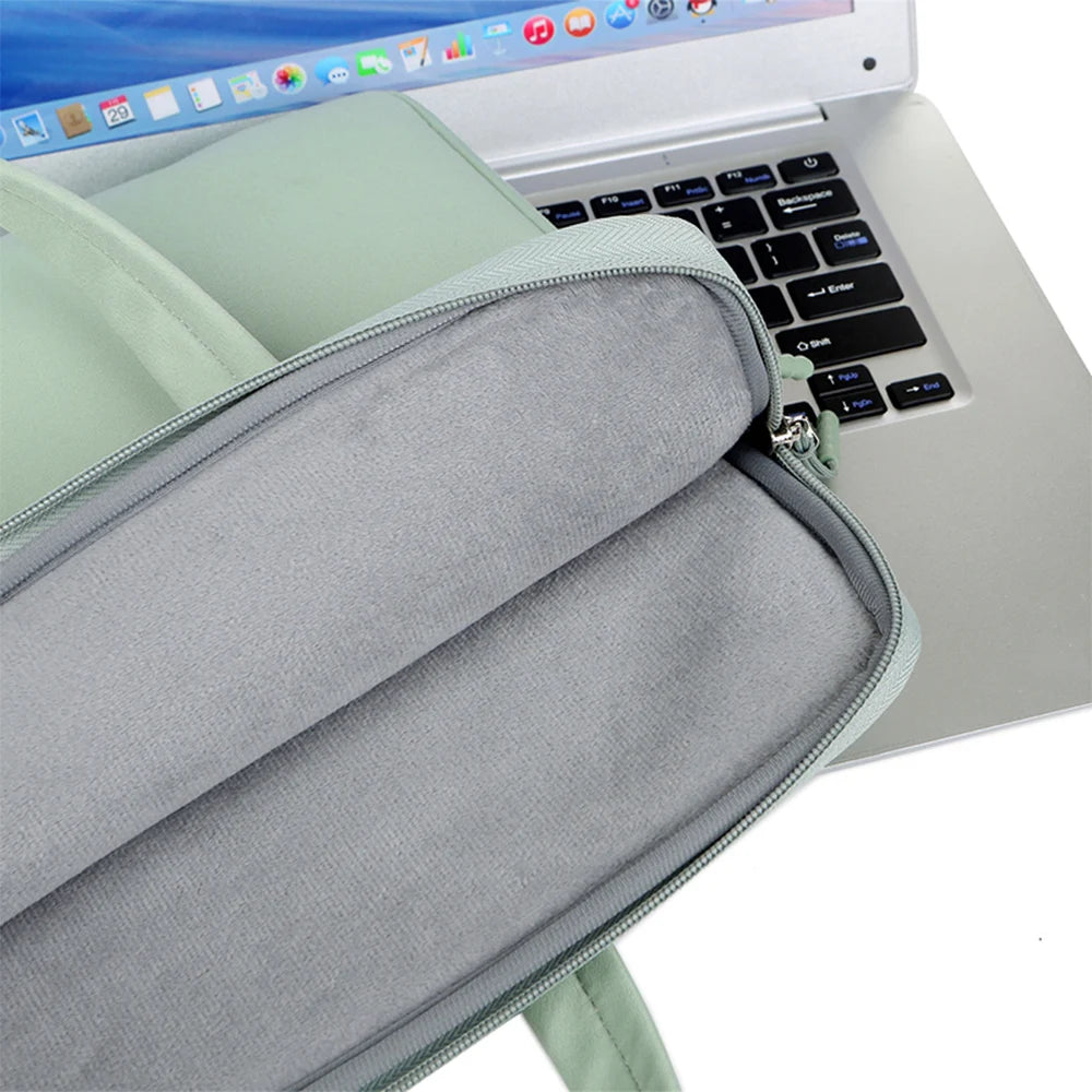 Housse pour ordinateur portable vert menthe en nylon résistante à l’eau, 13 à 16 pouces