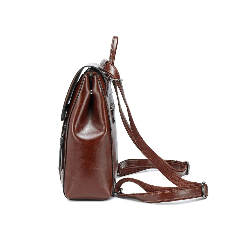 Sac À Dos Cuir Femme Véritable Marron