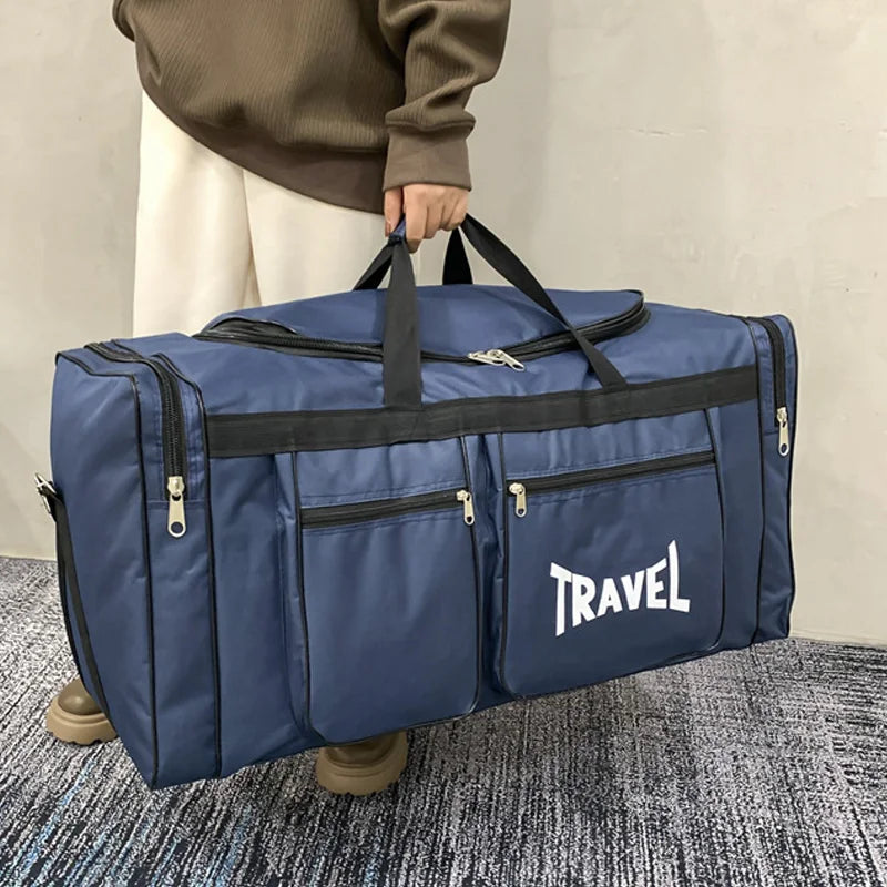 Sac de voyage pliable imperméable 80 L en nylon noir