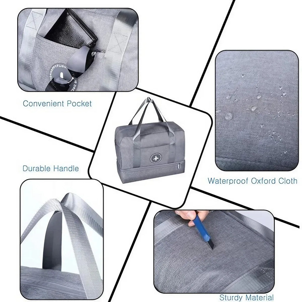 sac de voyage imperméable en tissu Oxford à séparation humide et sèche