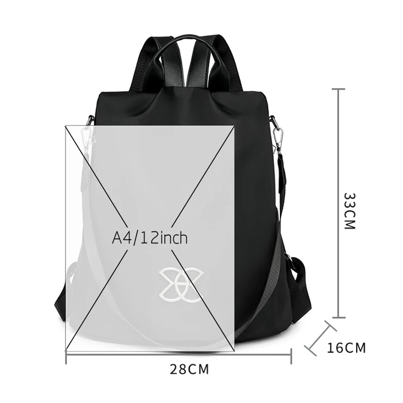 Sac À Dos Antivol Noir En Nylon