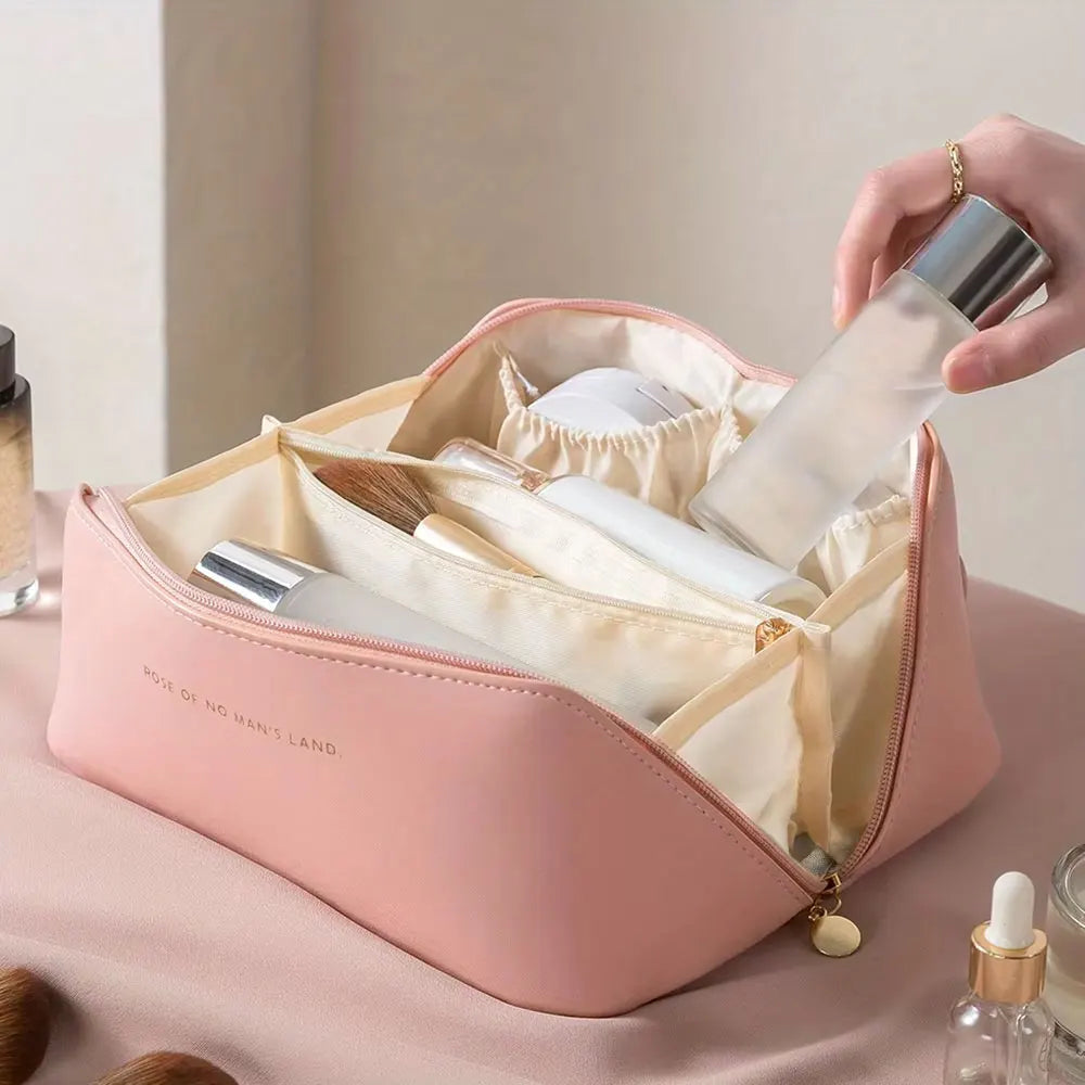 Trousse De Toilette Pour Femme Compartimentée Beige