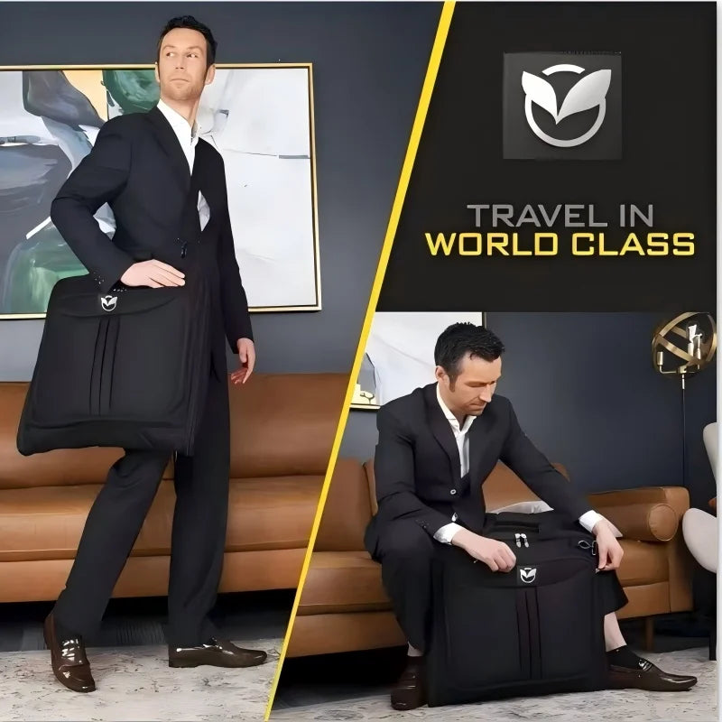 Housse à vêtements pliable noire en tissu Oxford pour voyage d'affaires