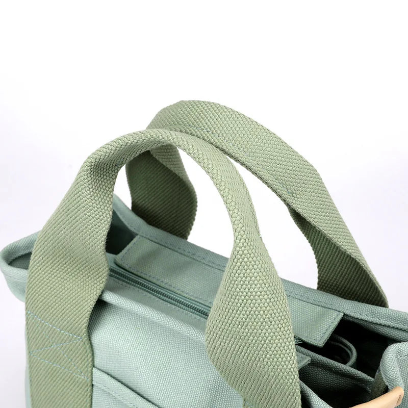 sac à bandoulière femme vert menthe en toile à fermeture à glissière