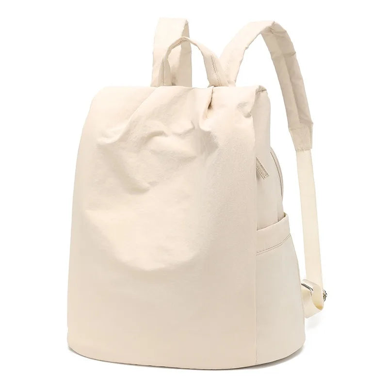 Sac À Dos Acétate Beige Avec Poche Latérale