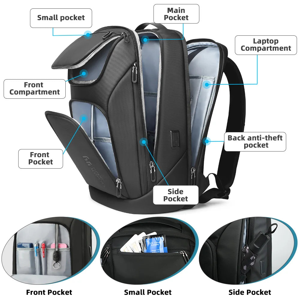 Sac À Dos Imperméable Avec Port USB Pour Ordinateur Portable