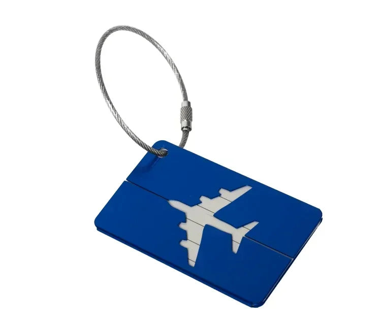 Étiquette à bagage en alliage d’aluminium avec découpe avion