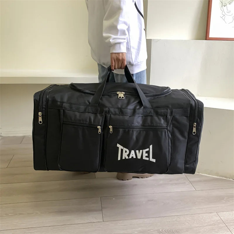 Sac de voyage pliable imperméable 80 L en nylon noir