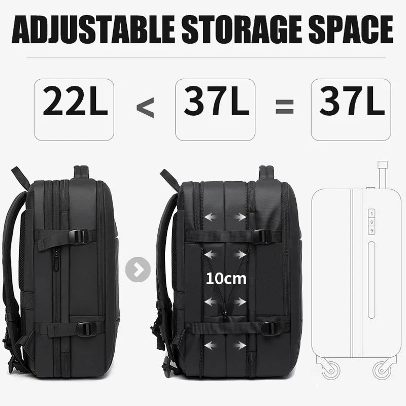 Sac À Dos Imperméable Homme Extensible Avec Port USB