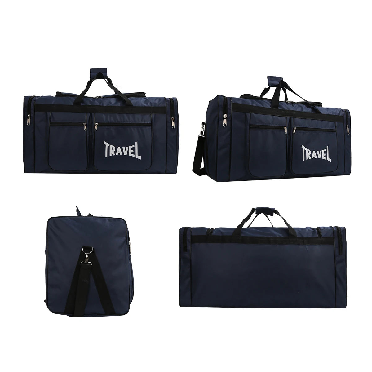 Sac de voyage pliable imperméable 80 L en nylon noir