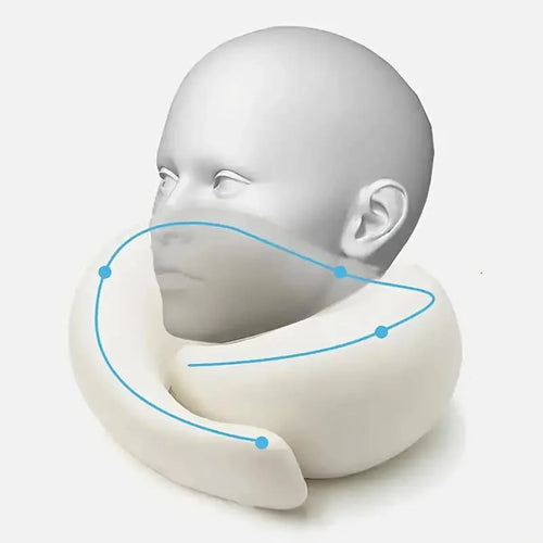 Coussin cervical de voyage ajustable en U, mousse à mémoire de forme