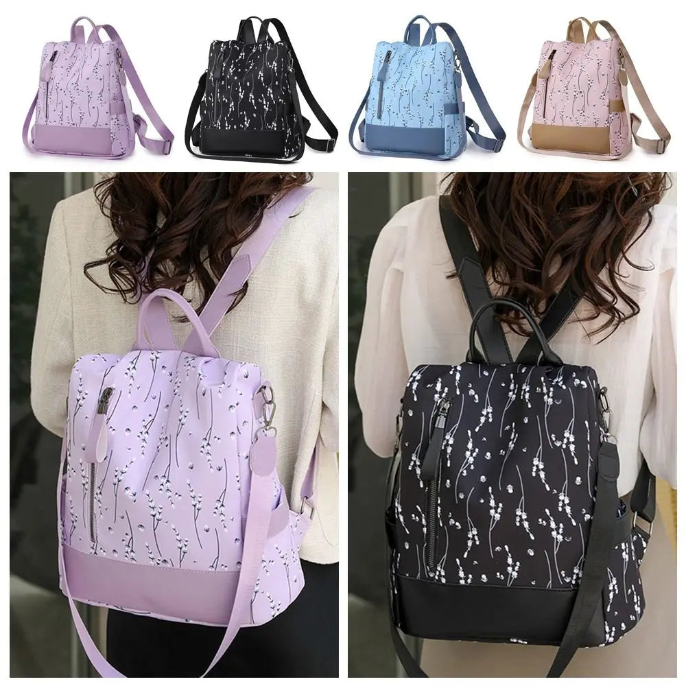 Sac À Dos Toutes Saisons Imprimé Floral En Tissu Oxford