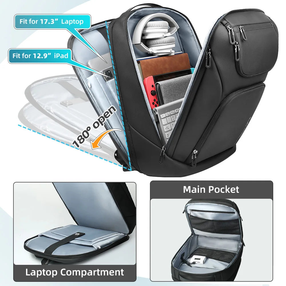Sac À Dos Imperméable Avec Port USB Pour Ordinateur Portable