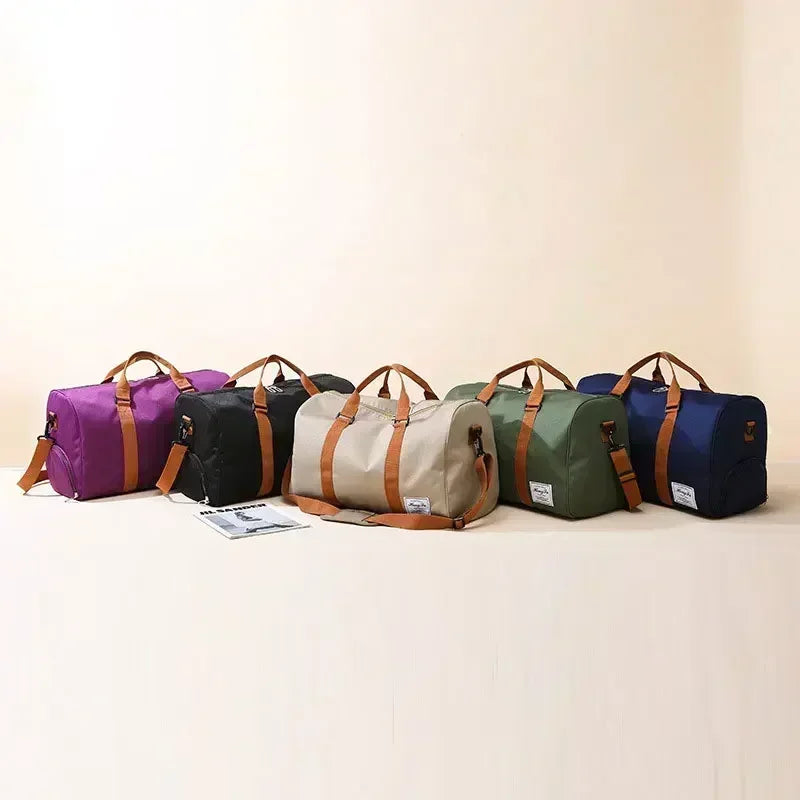 Sac polochon de sport en nylon avec poche à chaussures
