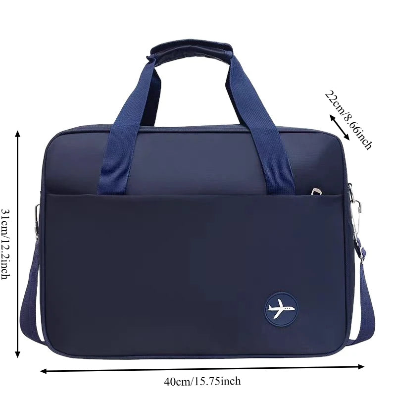 Sac cabine noir en polyester avec poche frontale et bandoulière amovible