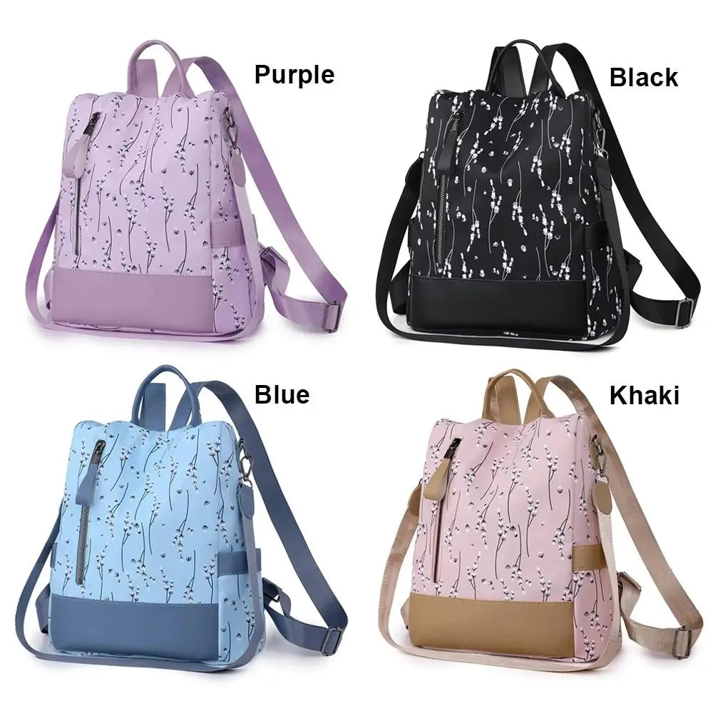 Sac À Dos Toutes Saisons Imprimé Floral En Tissu Oxford