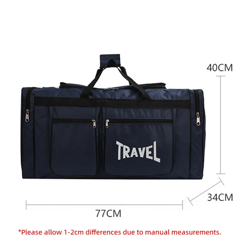 Sac de voyage pliable imperméable 80 L en nylon noir