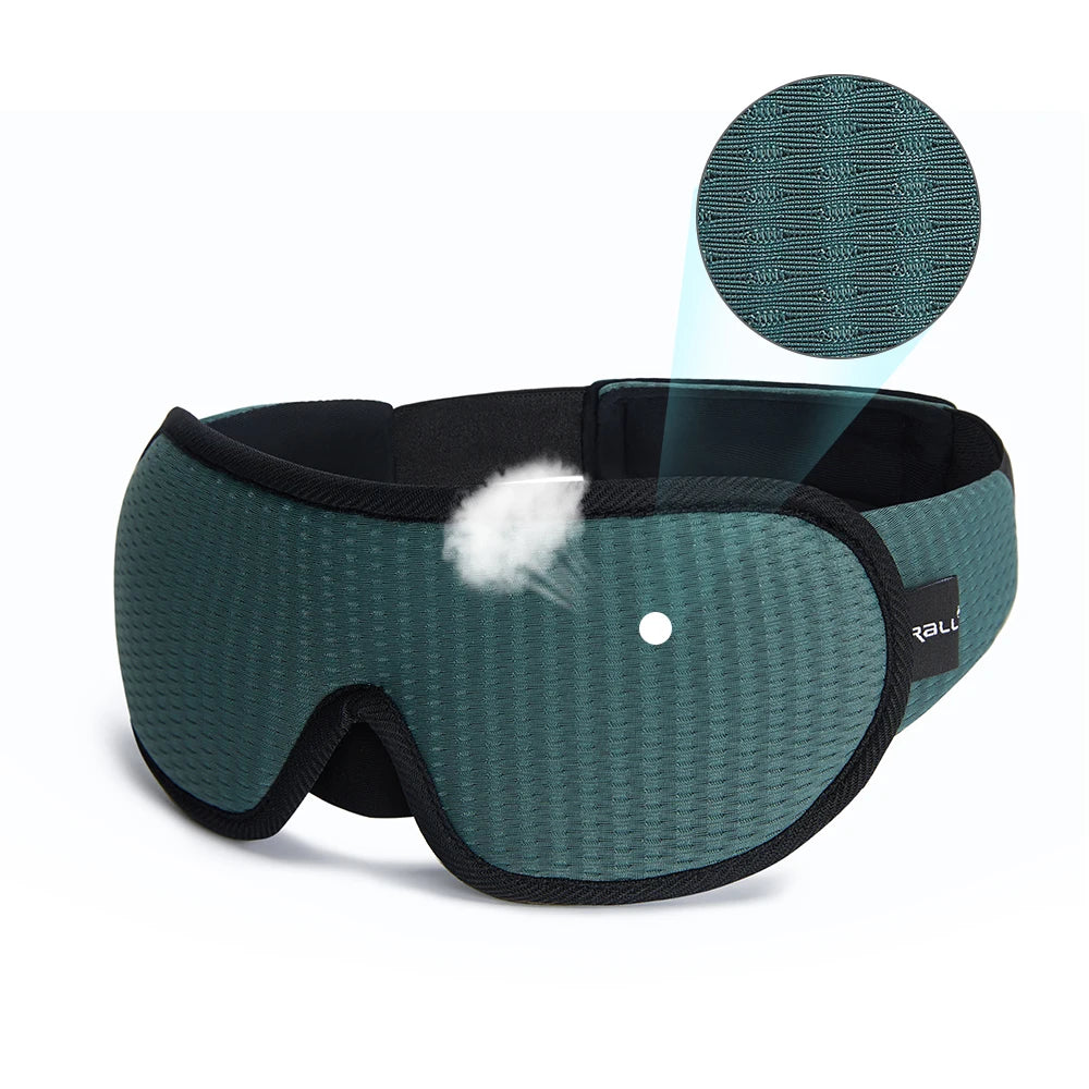 Masque de sommeil 3D occultant noir à bande réglable
