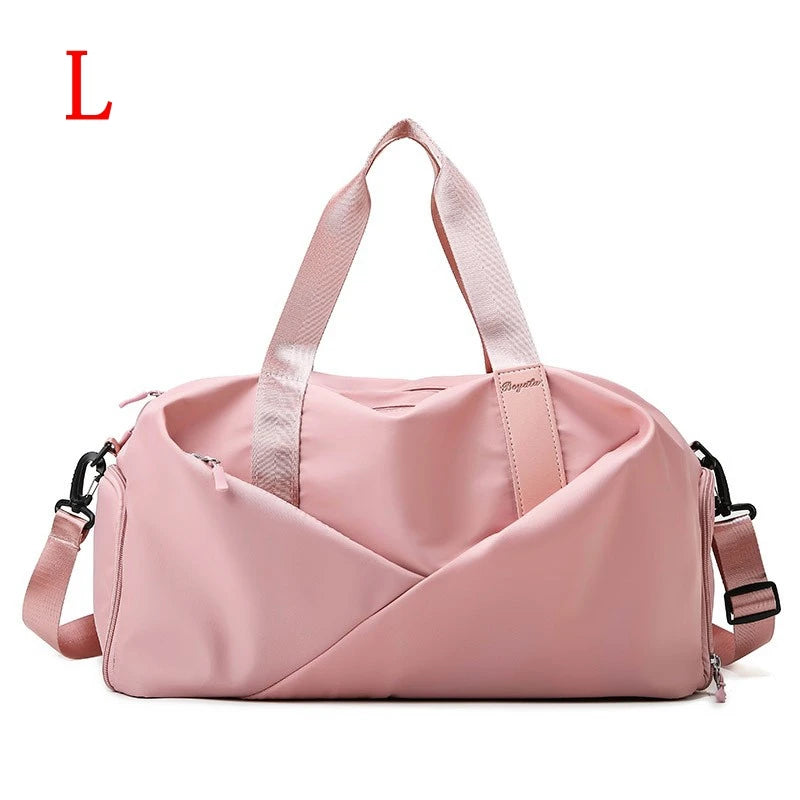 Sac de sport femme vert menthe en nylon, compartiment sec et humide