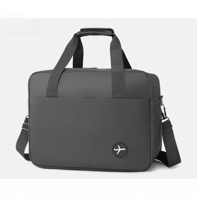 Sac cabine noir en polyester avec poche frontale et bandoulière amovible