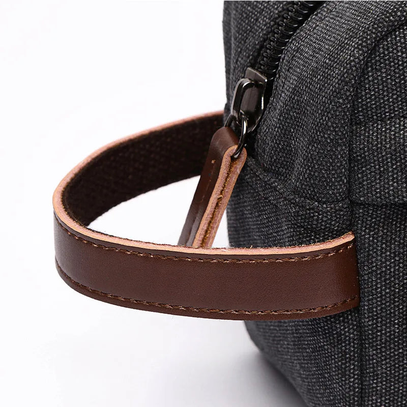 Trousse De Toilette De Voyage Homme En Toile Avec Poche