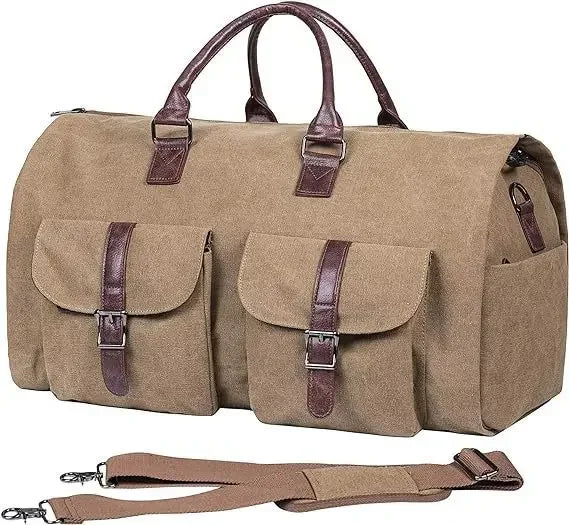 Sac polochon convertible noir pour homme en polyuréthane, voyage d'affaires