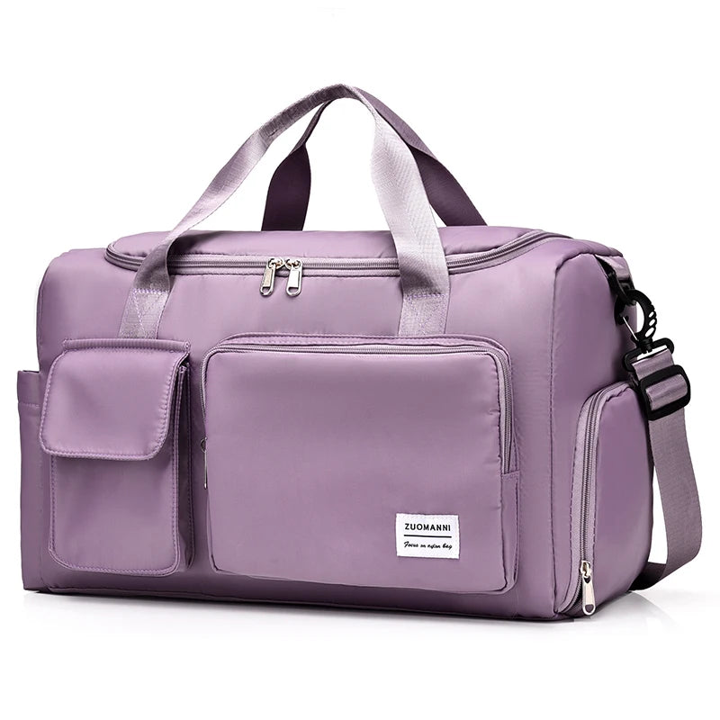 Sac polochon de voyage femme lilas 35 L avec compartiment à chaussures
