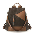 Sac À Dos Élégant Femme PU Noir Et Marron