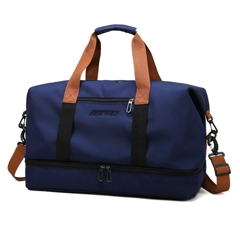 Sac polochon de voyage femme extensible en tissu Oxford avec bandoulière