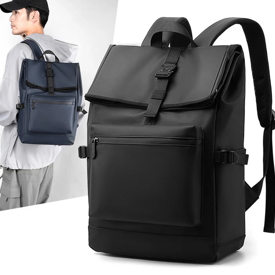 Sac À Dos 20-35 L À Rabat Et Poche Frontale Zippée Noir