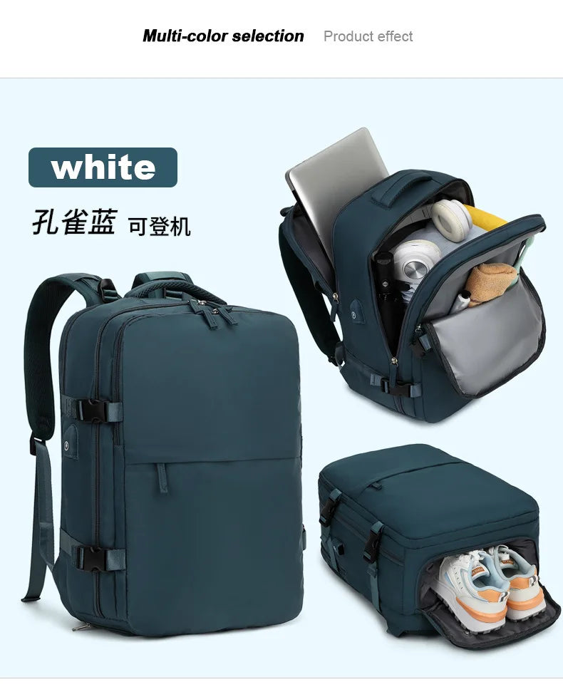 Sac À Dos De Voyage Avec Port USB Imperméable En Tissu