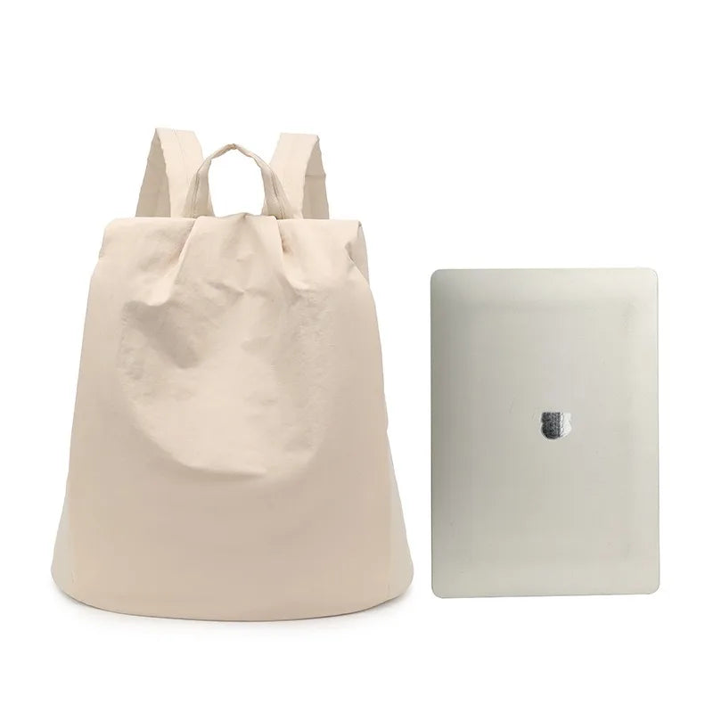 Sac À Dos Acétate Beige Avec Poche Latérale