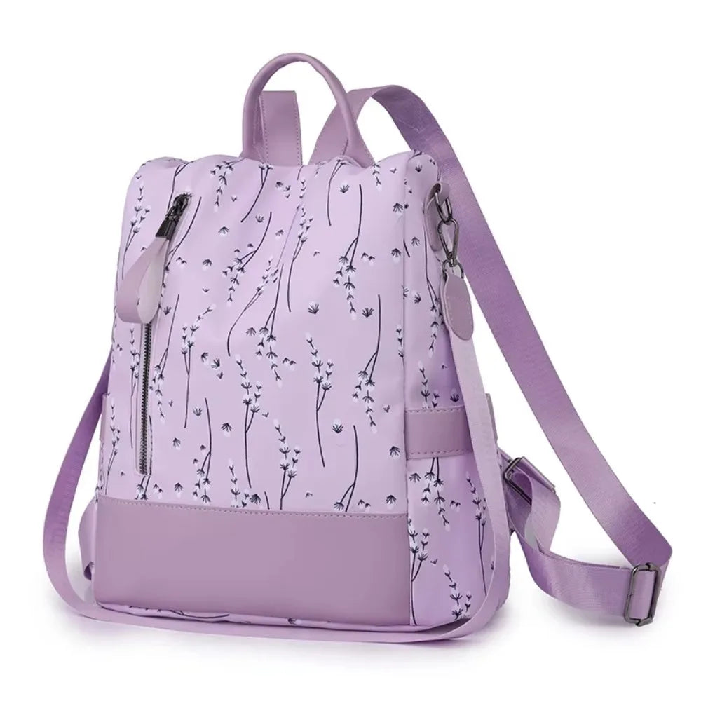 Sac À Dos Toutes Saisons Imprimé Floral En Tissu Oxford