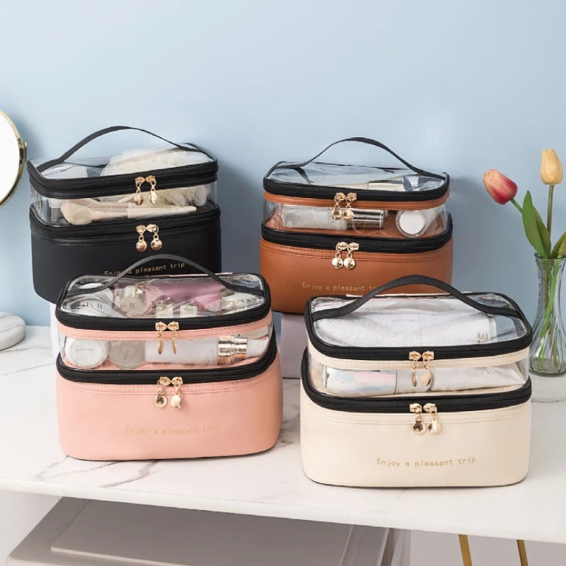 Trousse De Toilette Double Compartiment Transparent