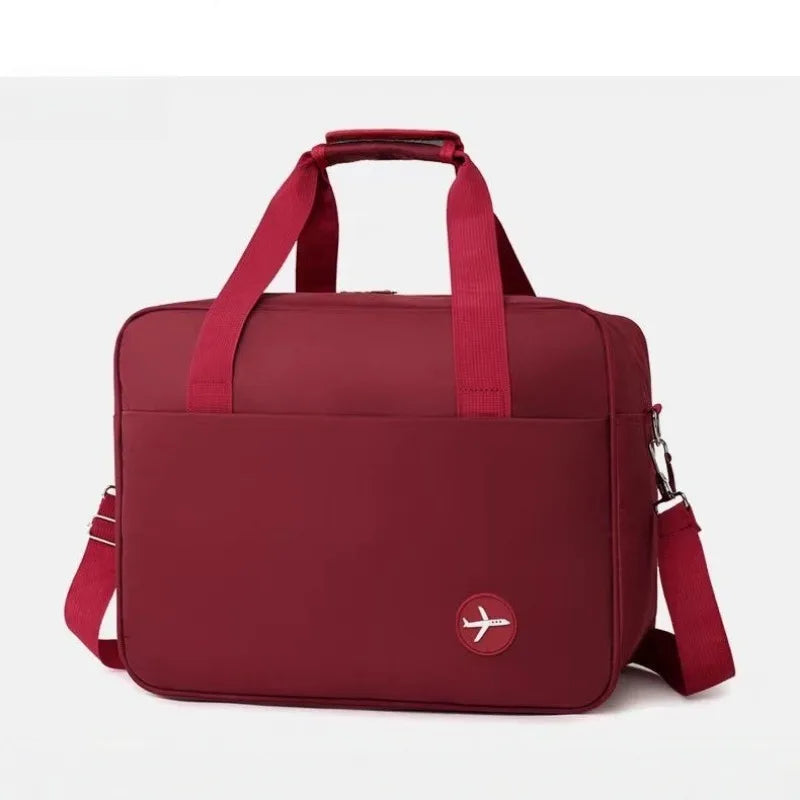 Sac cabine noir en polyester avec poche frontale et bandoulière amovible