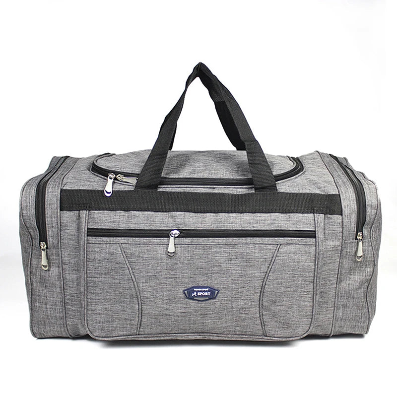 Sac polochon homme imperméable en tissu Oxford gris grande capacité
