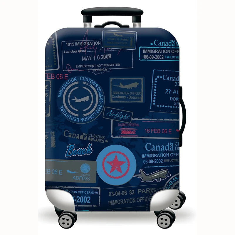 Housse de valise extensible imprimé voyage 18 à 32 pouces