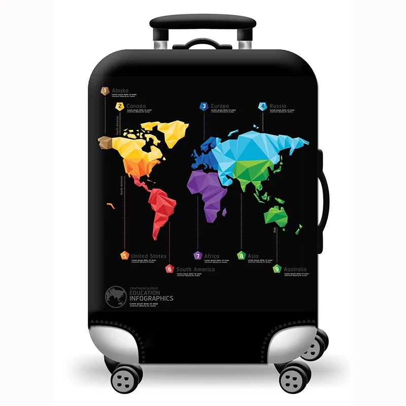 Housse de valise extensible imprimé voyage 18 à 32 pouces