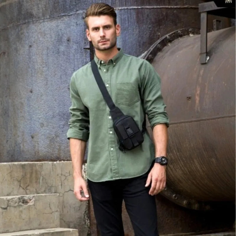 Sac poitrine EDC unisexe Oxford 800D imperméable à poches zippées