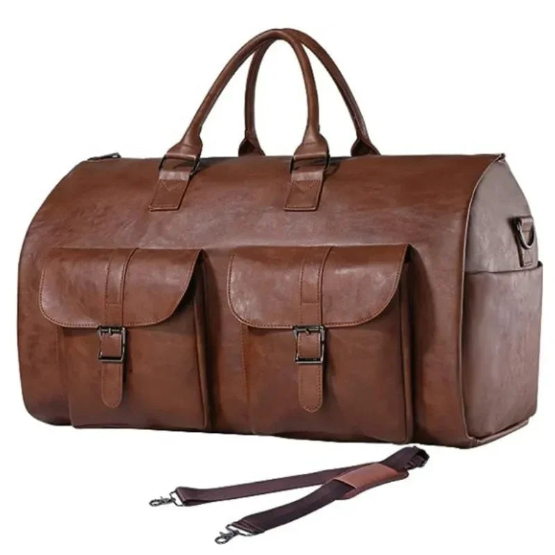 Sac polochon convertible noir pour homme en polyuréthane, voyage d'affaires