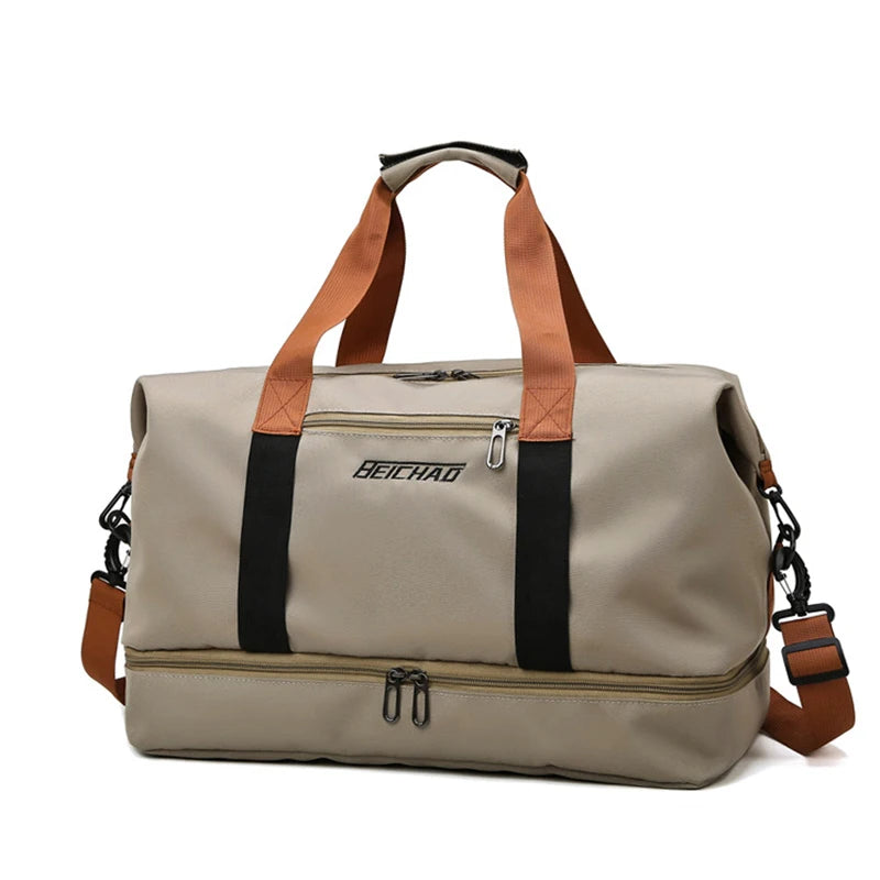 Sac polochon de voyage femme extensible en tissu Oxford avec bandoulière