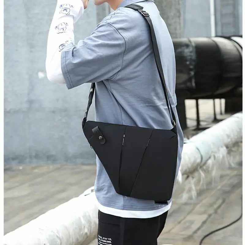Sac poitrine homme imperméable en tissu Oxford à bandoulière croisée
